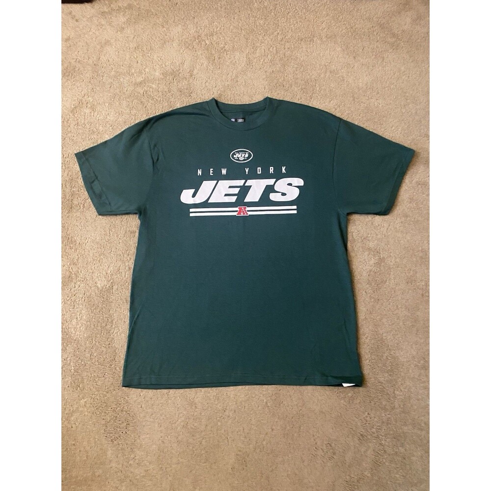 NFL Team Apparel New York Jets Green t-shirt White Team Graphic Size XL